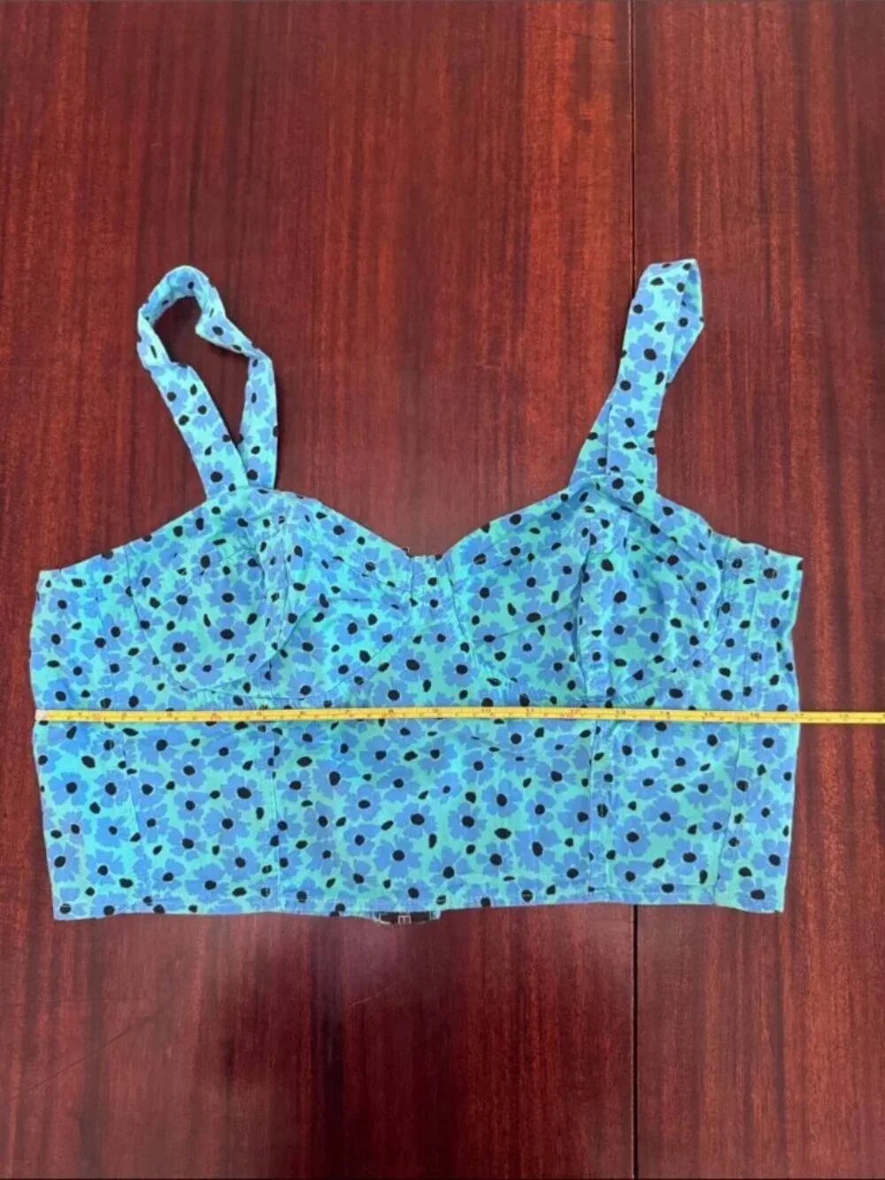 Topshop Blue Daisy Corset Crop Top Mini Skirt Set Size 10